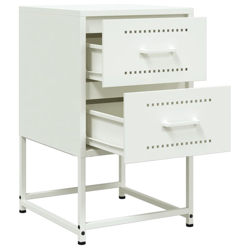 Bedside Cabinet 36x39x60.5 cm Steel, White, 1