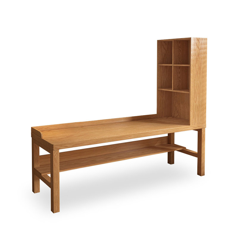 Bureau rectangulaire en bois massif Burlywood, H 70,87 po x l 70,87 po x P 23,62 po, Retour à droite