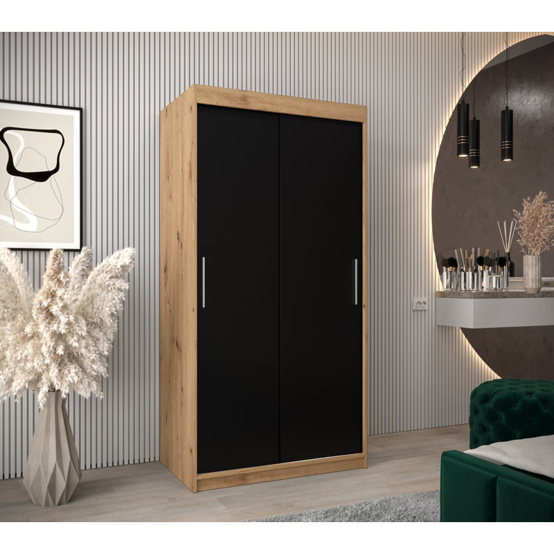 Gallipolis Manufactured Wood Wardrobe, Oak Artisan