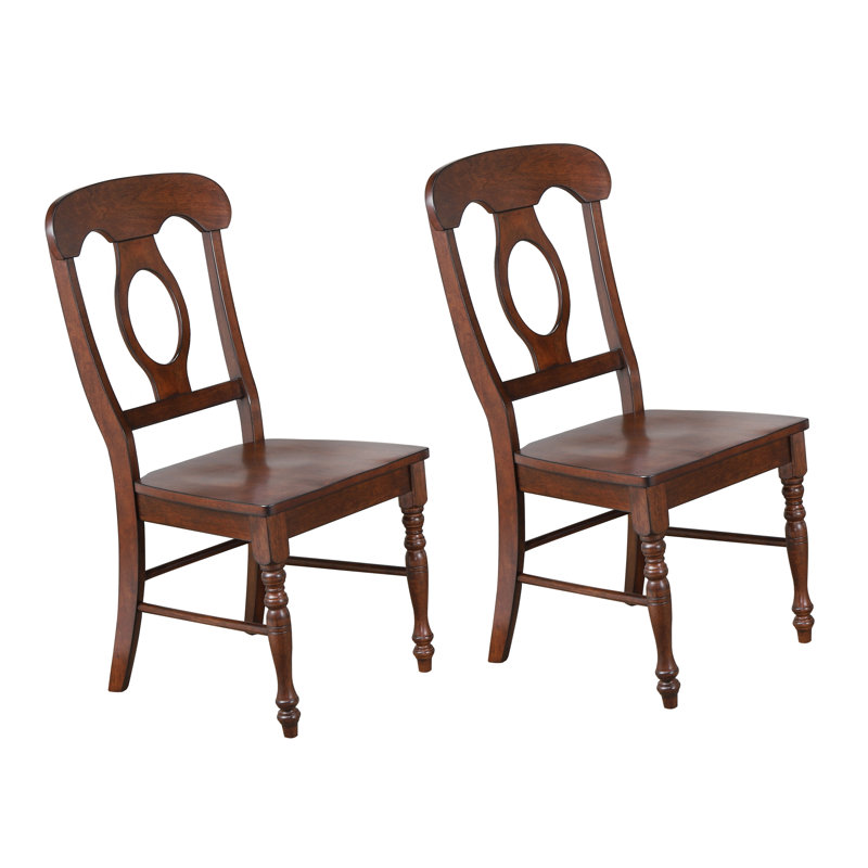 Azizi Solid Wood Side Chair, Chestnut
