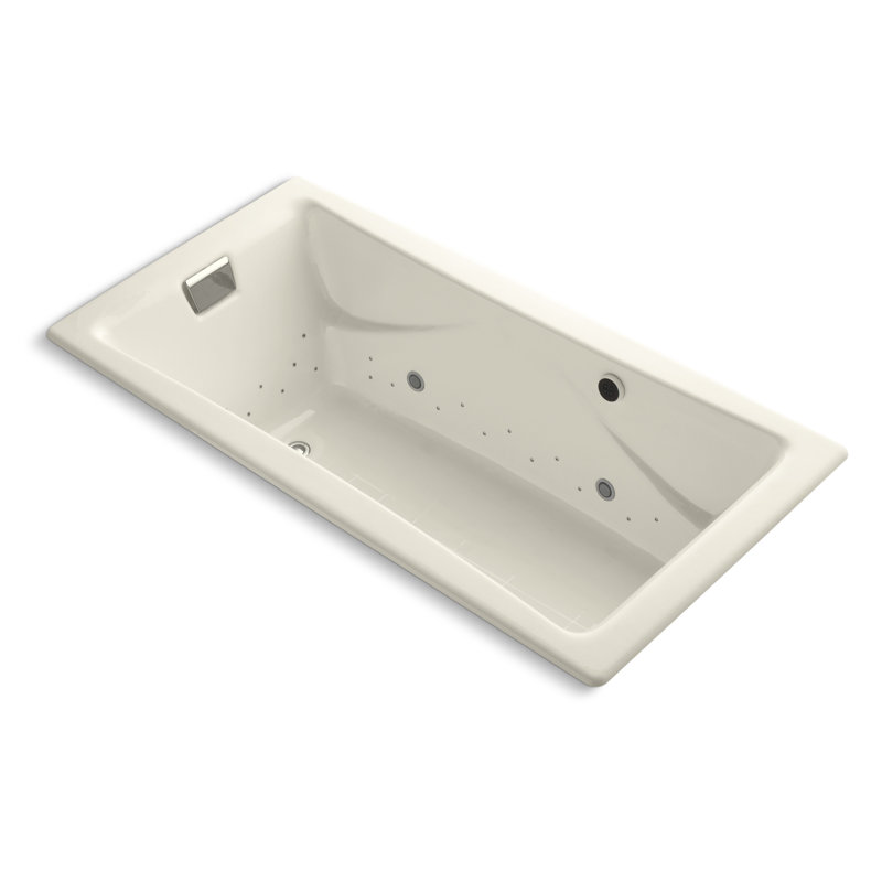 Tea-for-Two 72" x 36" Whirlpool Bathtub, Drop In, Almond