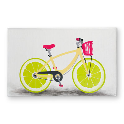 Lime Wheel Bike Indoor Outdoor Door Mat | Home Decor