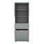 Grande armoire de rangement pour salle de bain, armoire de rangement autoportante avec panier à linge inclinable et armoire supérieure-69320011