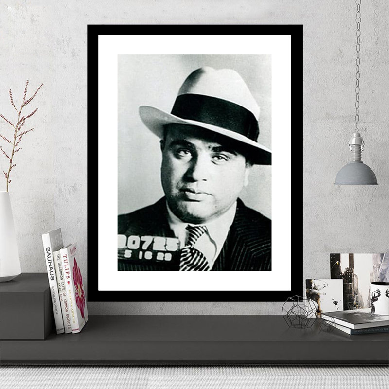 Al Capone 1930 Mugshot - reproduction encadrée 14 x 18