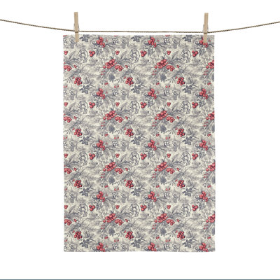 Birch Lane™ Digitally Printed Set Of 2 Holiday Kitchen Towels - Holly, 20" X 30"