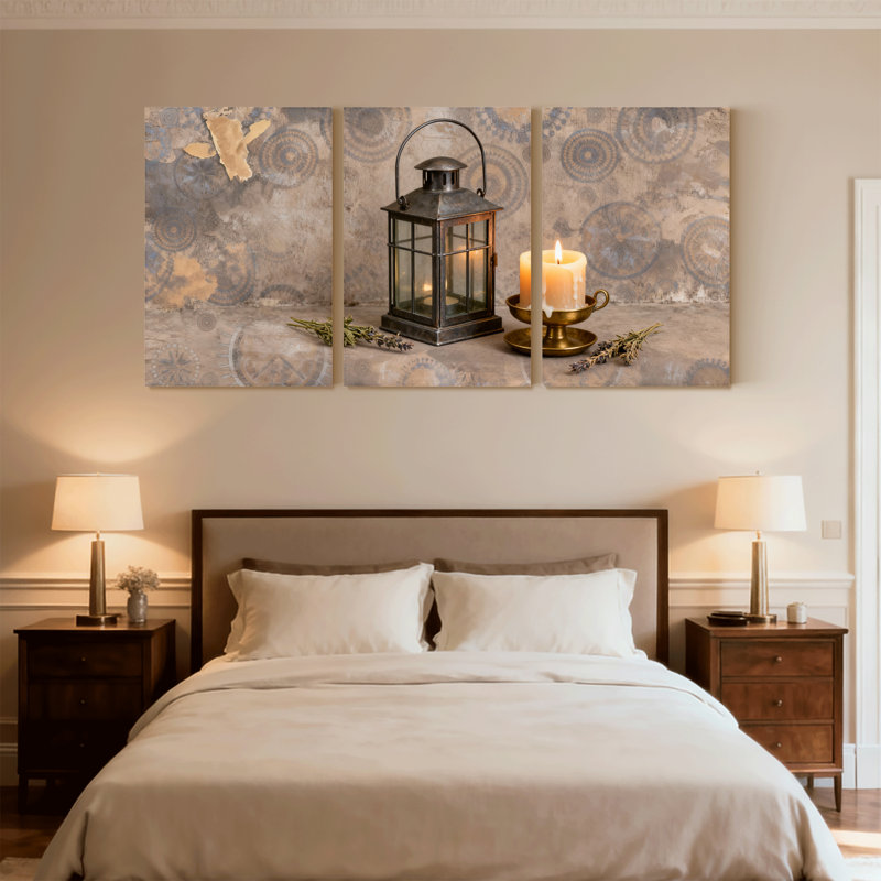 «Fashion Rustic Lantern», ensemble de 3 impressions sur toile, H 18 po x l 36 po