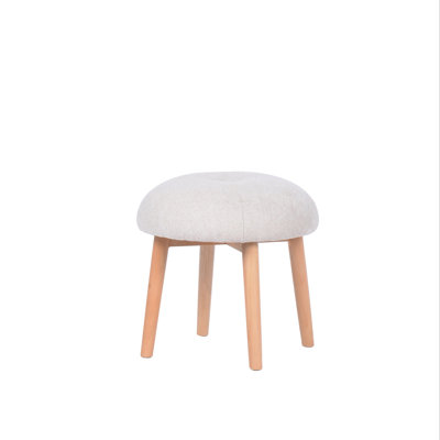 Joshuah Dejaun Tufted Fabric Upholstered Stool With Beech Wood Legs by Corrigan Studio