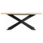 Silerton Solid Wood Top Metal Base Dining Table