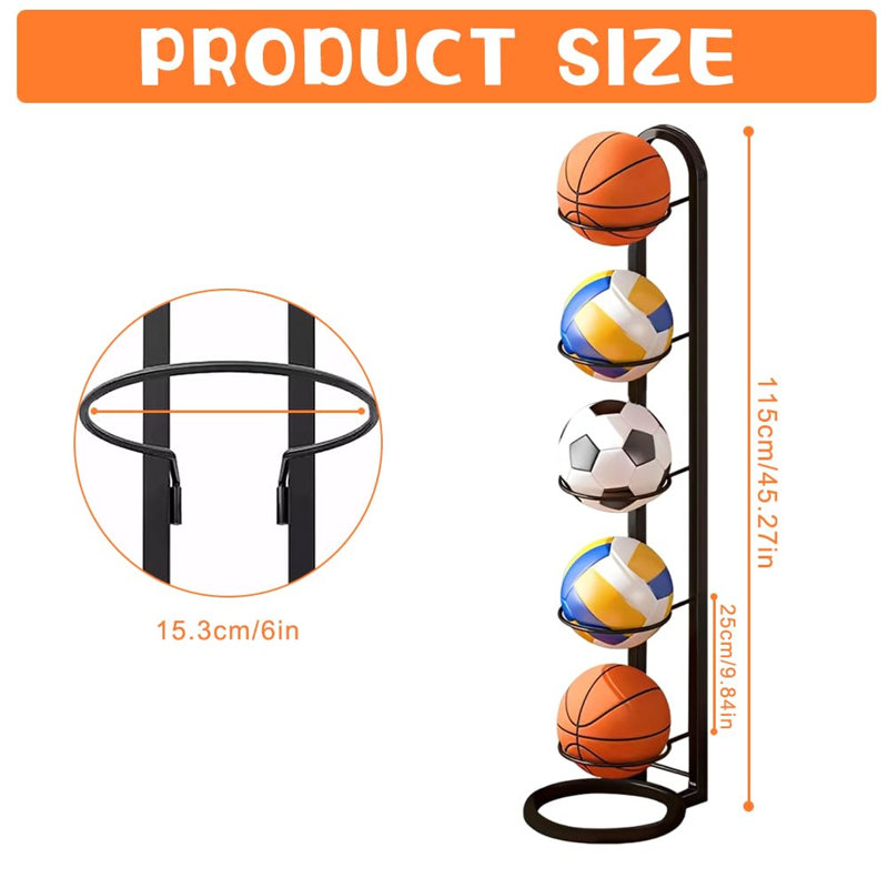 5 Tier Vertical Metal Football Stand