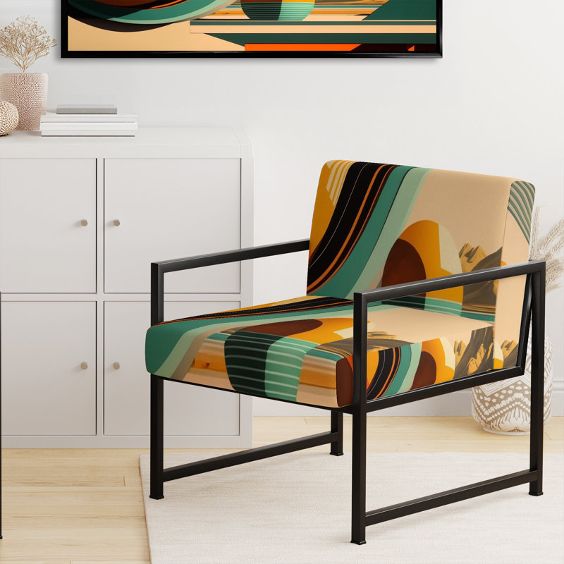 Chaise d'appoint rembourrée Vintage Mid-Century, Noir
