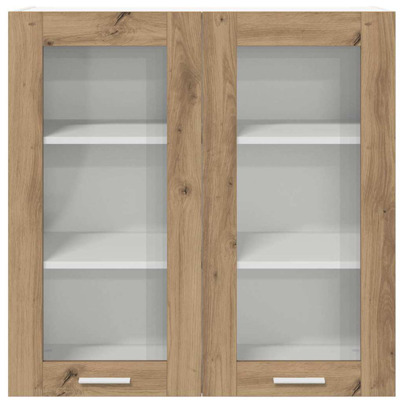 Vidaxl Hanging Cabinet With Storage Riga Grey Sonoma 60 X 31 X 80 Cm, Artisan Oak, 80cm H x 80cm W x 31cm D