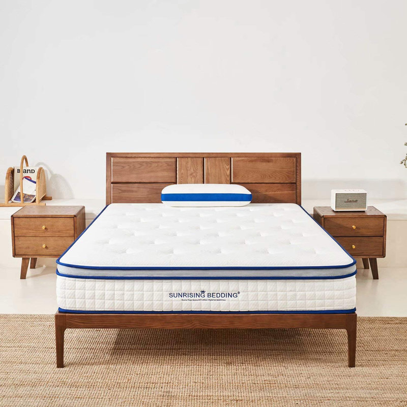 Sunrising Bedding 11" Natural Latex Hybrid Mattress Full, Euro Top, Individually Pocketed Coils, Medium Soft, Mattress, Non-Toxic, 120-Night Risk-Free Trial, 20-Year Warranty