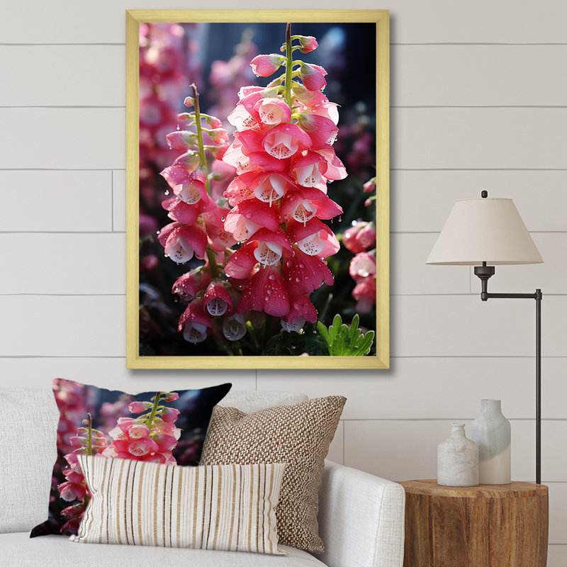 Lolmaugh " Meadow Foxglove Fantasy II ", Gold Picture Framed, 40" H x 30" W x 1.5" D