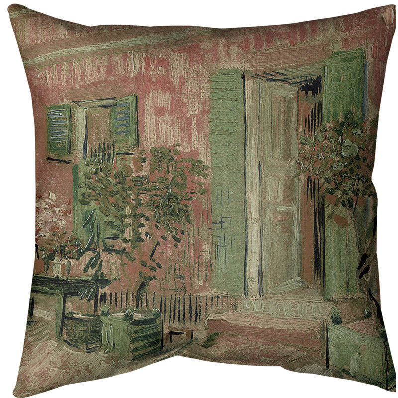Entrée d’un restaurant dans un coussin euro asnieres, Rose, Simili suède
