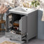 Meuble-lavabo gris 24 po avec lavabo encastré en céramique, étagère de porte double couche et armoire de rangement intégrée de 24 po à 2 portes et 1 tiroir, conception à fermeture en douceur, poignées argentées, protection-715817031