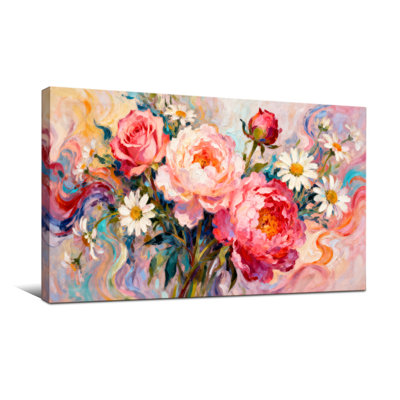 Bouquet de plantes et de fleurs avec roses et marguerites