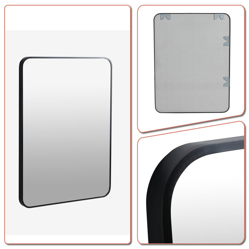 Miroir mural avec panneau en PVC et cadre en alliage d'aluminium
