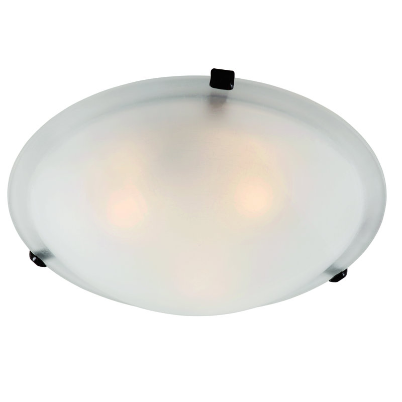 Plafonnier encastré simple à 2 lumières Rowan, Bronze huilé, H 4 po x l 12 po x P 12 po
