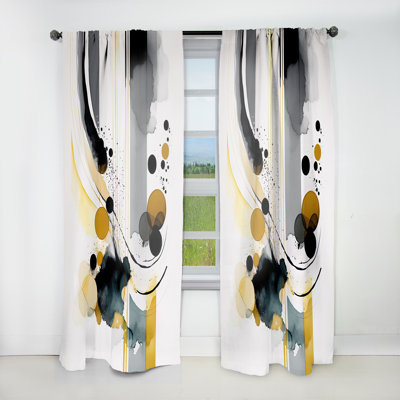 Cygnus - Abstract Transitional Shapes I - Modern Velvet Curtain - Room Darkening - 1 panel
