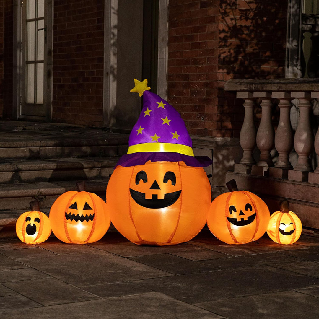 6ft. Inflatable Lighted Long Pumpkin Family  The Holiday Aisle®