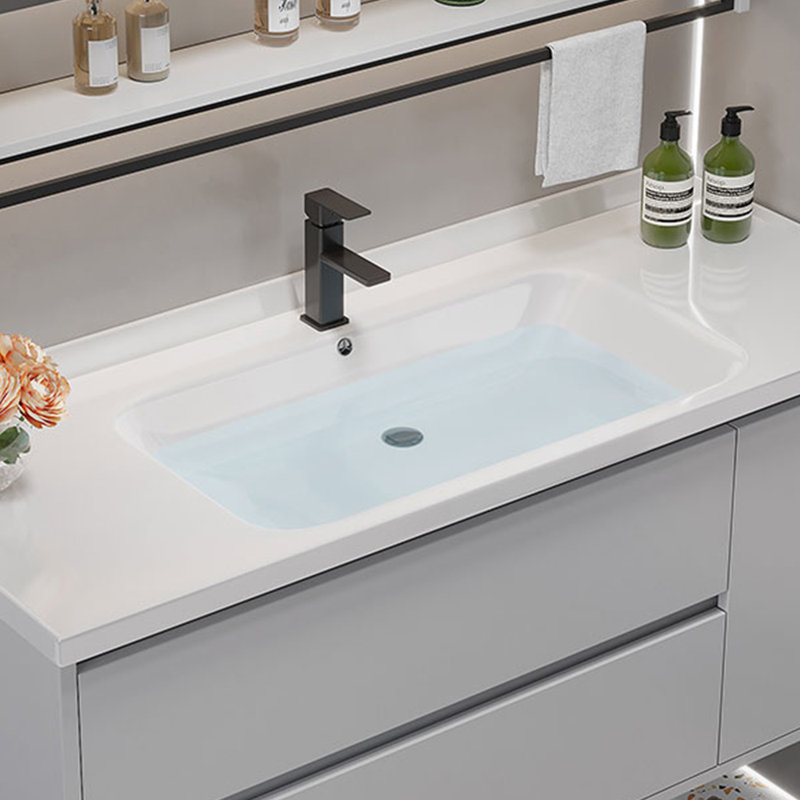 Stylish minimalist style bathroom cabinet, Light Gray