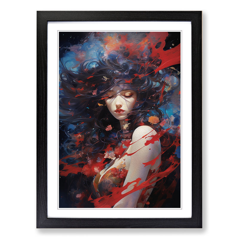 Single Picture Frame Print on Wood, 34cm H x 25cm W, Black Framed