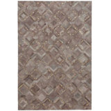 Cowhide Geometric Area Rug in Gray