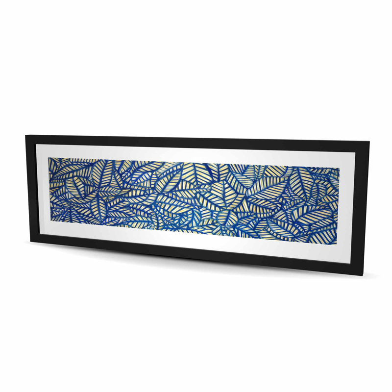 Feuilles de motifs - Reproduction matte encadrée pour le décor du salon