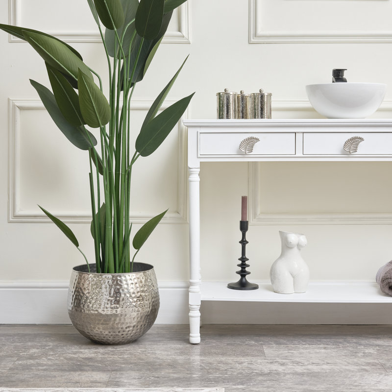 Sarana Planter, Silver, 27cm H x 30cm W x 30cm D