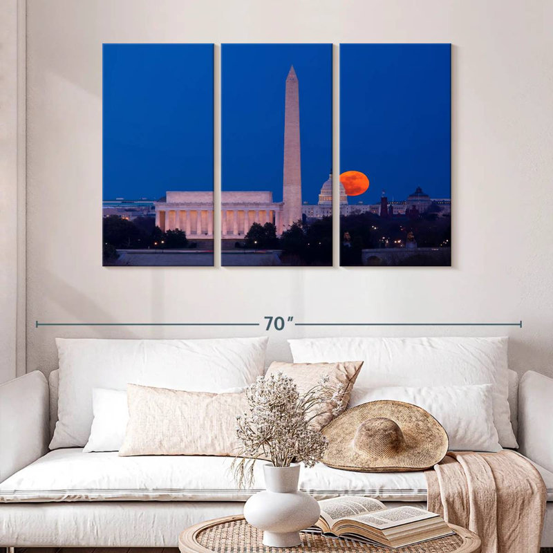Sirécis récolte lune sur Washington DC, H 32 po x l 50 po