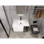 Meuble-lavabo mural 30 po avec lavabo en céramique et portes à fermeture en douceur