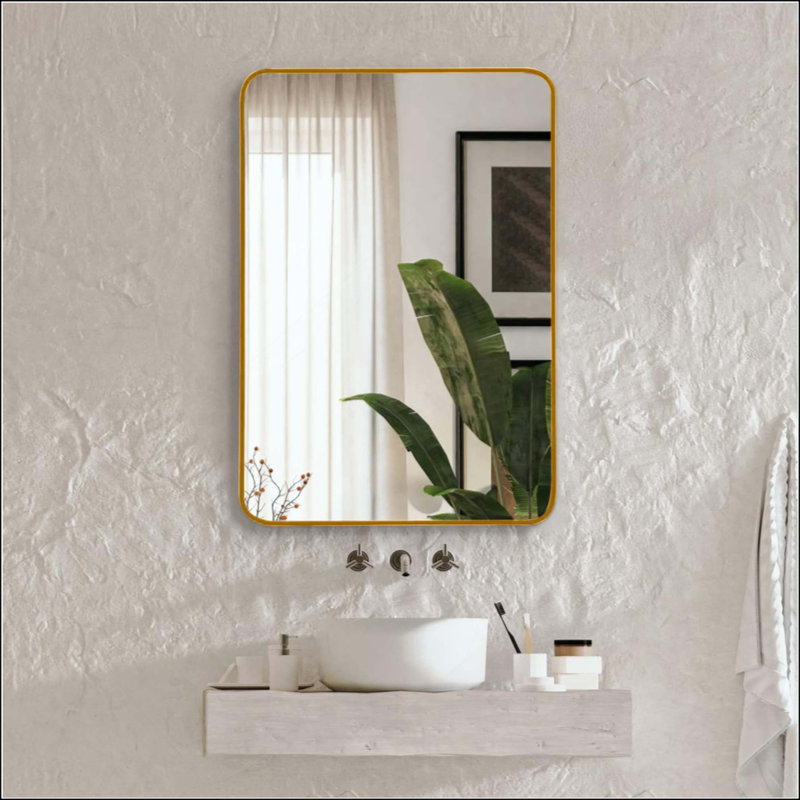 Miroir de salle de bain, Doré, 30 po x 22 po
