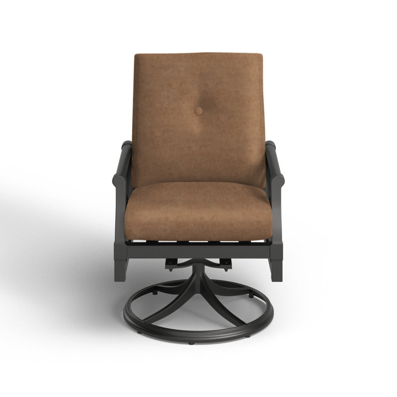 Chaise de patio pivotante avec coussins Andover, Brisa Lasso patiné, Étain