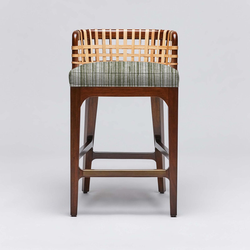 Tabouret de comptoir 26,5 po Palms, Cadre sauge / châtaignier