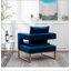 Fauteuil d'appoint rembourré Lenola, bleu-1409263583