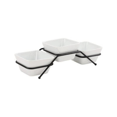 CHIP AND DIP PORCELAIN SERVING BOWLS