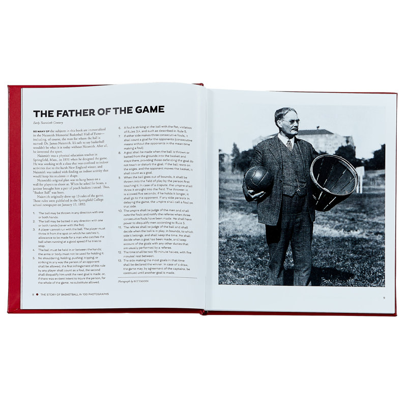 Graphic Image The Story Of Basketball Coffee Table Book, Leather, Red