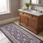 Tapis Remington traditionnel à motif floral intégral gris ivoire beige, lavable en machine, antidérapant, à poils courts, pour intérieur et extérieur, adapté aux animaux domestiques, idéal pour le salon, la chambre, la salle à manger, l'entrée, le corridor ou le bureau.-642547367