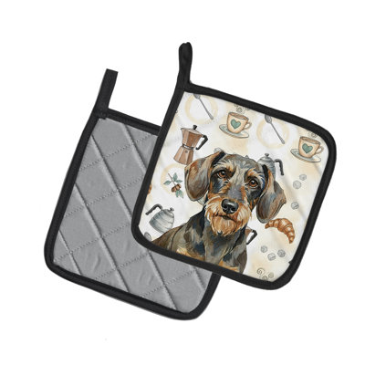 Paire de supports à casseroles Wirehaired Wild Boar Dachshund