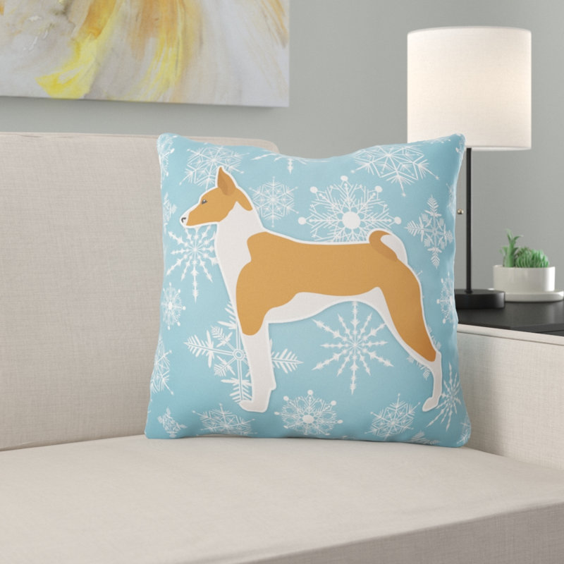 Winter Snowflakes Indoor/Outdoor Throw Pillow, 14" H x 14" W x 3" D