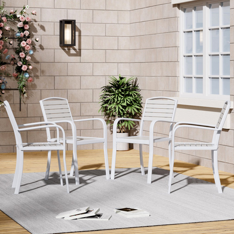 Disassemble plastic wood armchair, White