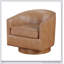 Fauteuil pivotant demi-tonneau en similicuir Maisy