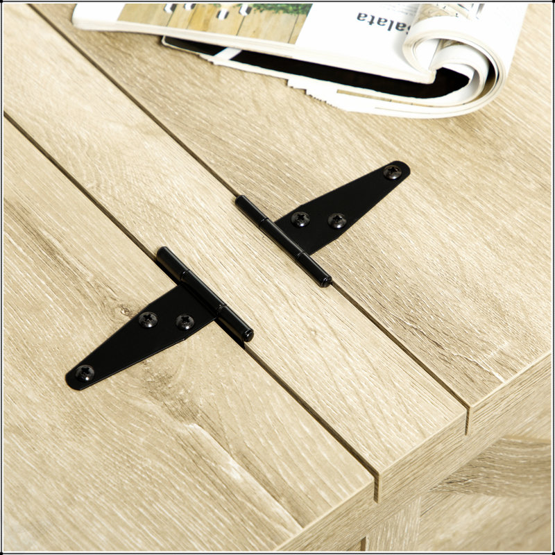 Table basse de style campagnard avec rangement HOMcom