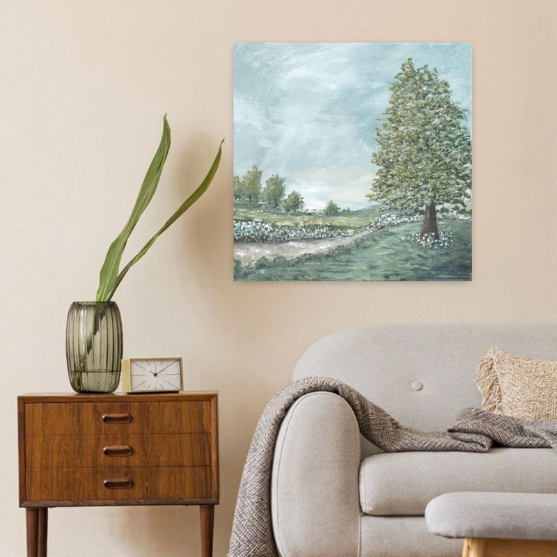 The Path Abstract Contemporary Landscape Art naturel, H 24 po x l 24 po