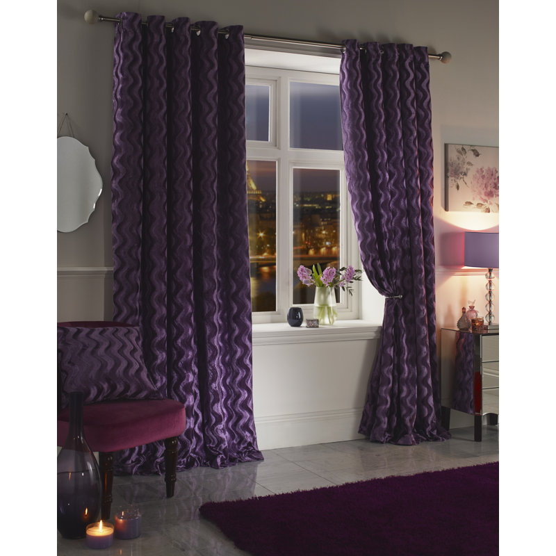 John Sheer Curtain Pair, Heather, 168 W x 137 D cm