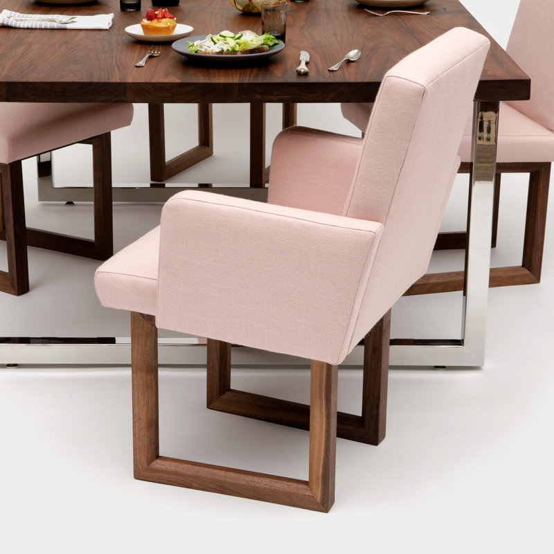 C2 W Upholstered Arm Chair, Moss Linen Blend