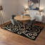 Tapis en laine à formes abstraites touffeté à la main noir et crème Ailey Authentic-120608009