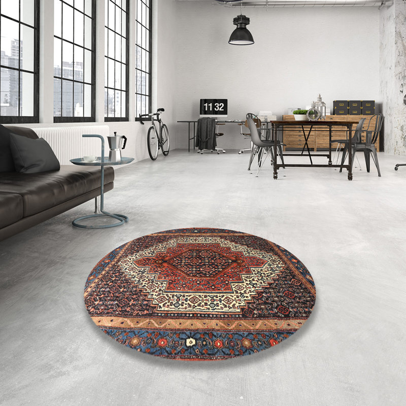 Tapis rouge à motif sud-ouest, Rond 7 pi