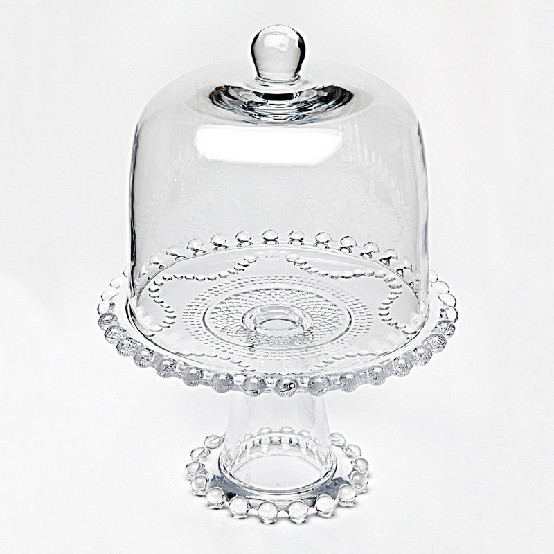 Chesterfield Clear Glass Pedestal Cake Stand with Dome