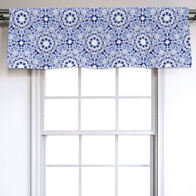 Sateen Floral Ruffled Window Valance